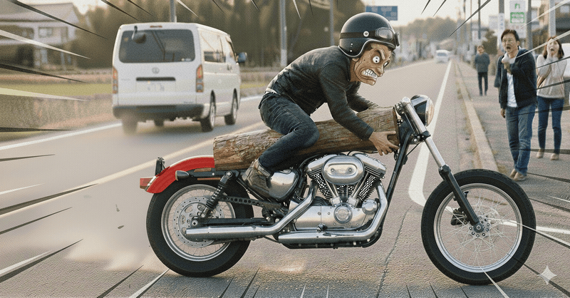 丸太のようなバイク