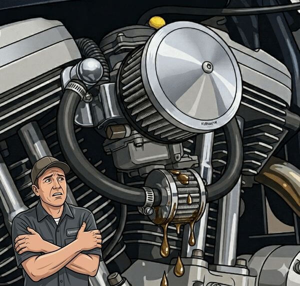 ブリーザーフィルターのオイル漏れ