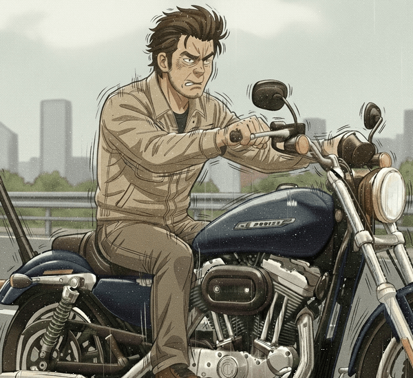 振動に耐える男